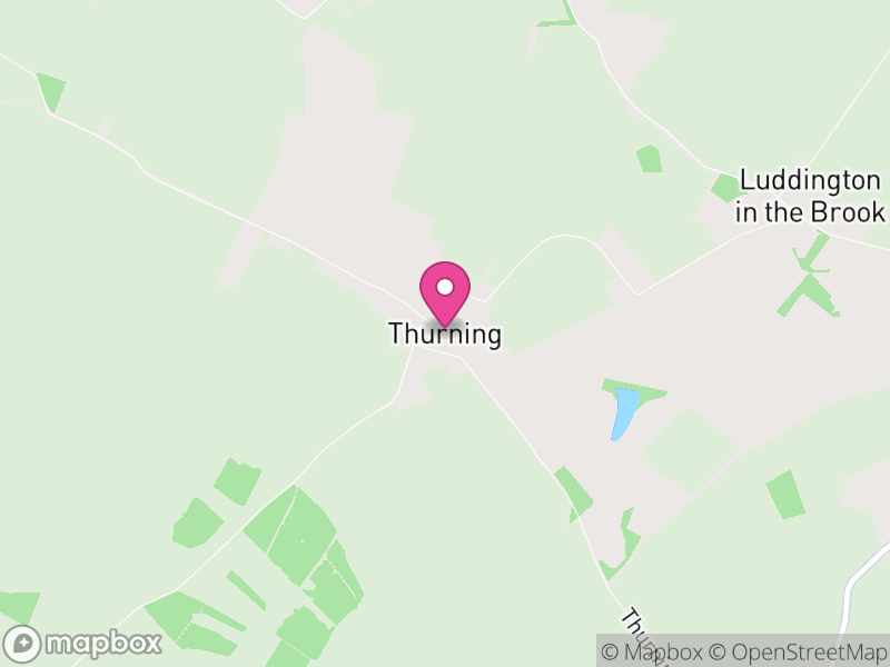 Map of Thurning, North Northamptonshire