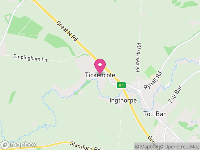 Map of Tickencote, Rutland