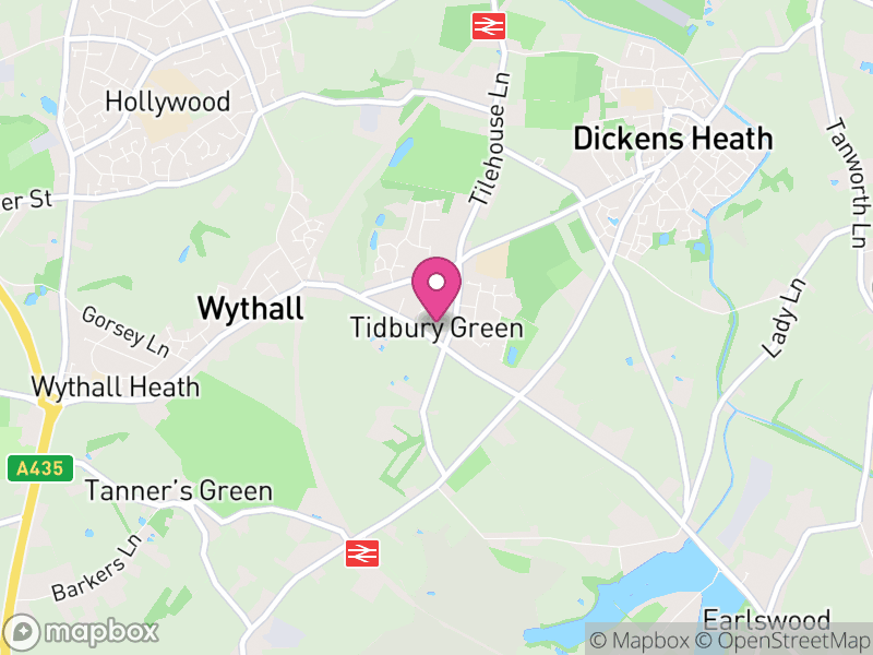 Map of Tidbury Green, Solihull