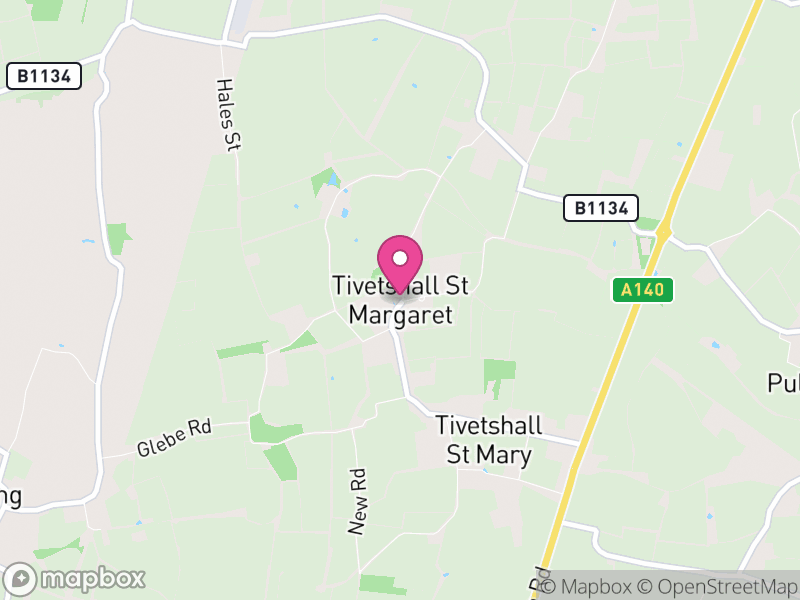 Map of Tivetshall, South Norfolk