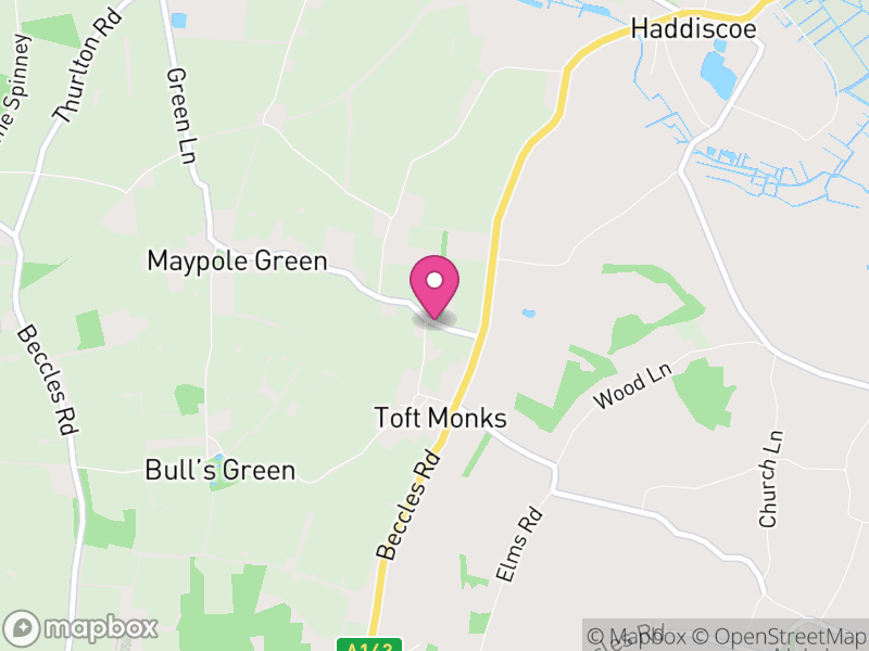 Map of Toft Monks, South Norfolk