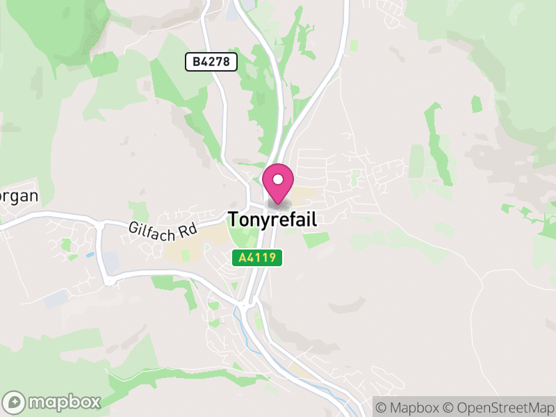 Map of Tonyrefail, Rhondda Cynon Taf