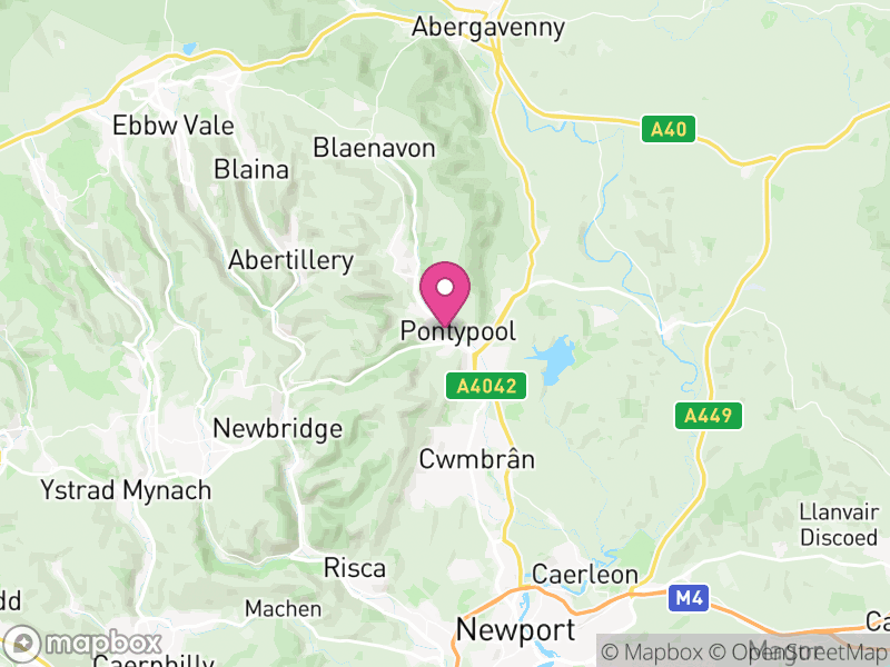 Map of Torfaen, Cymru / Wales