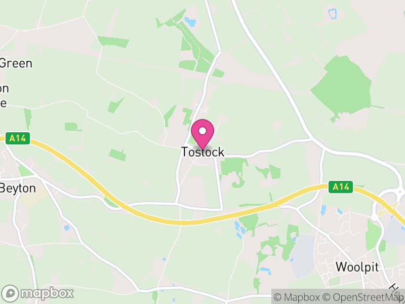 Map of Tostock, Mid Suffolk