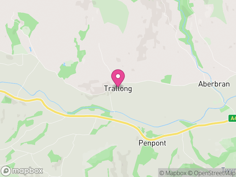 Map of Trallong, Powys