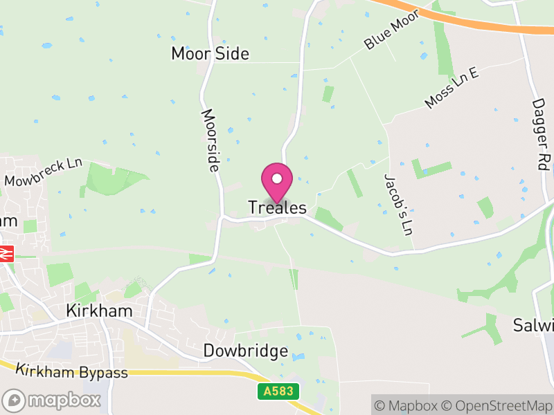 Map of Treales, Roseacre and Wharles