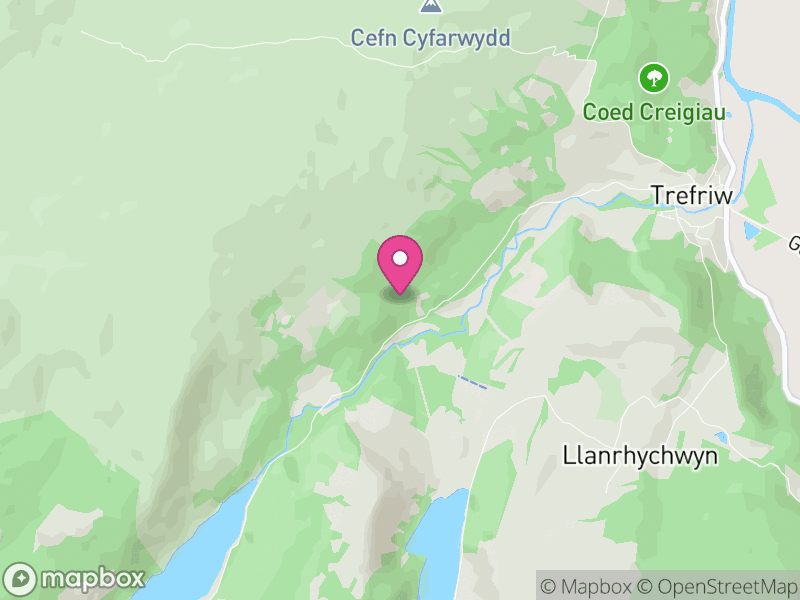 Map of Trefriw, Conwy