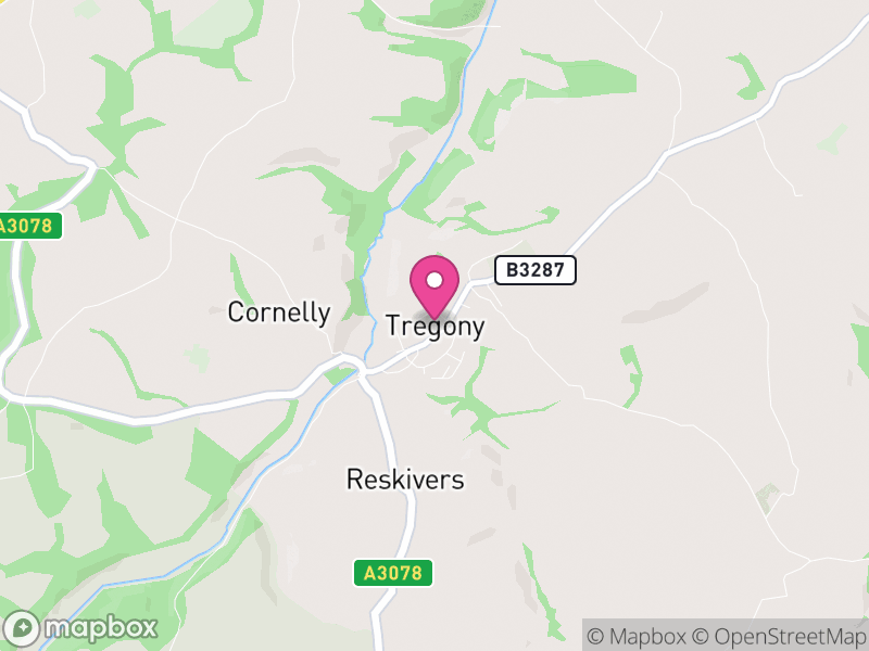 Map of Tregony with Cuby, Cornwall