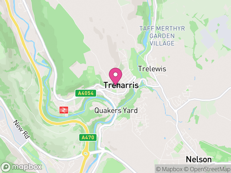Map of Treharris, Merthyr Tydfil
