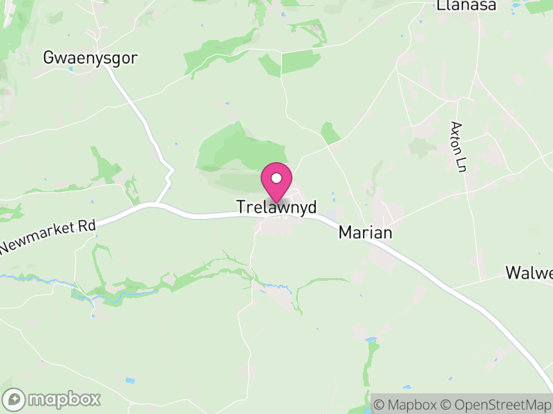 Map of Trelawnyd and Gwaenysgor, Flintshire