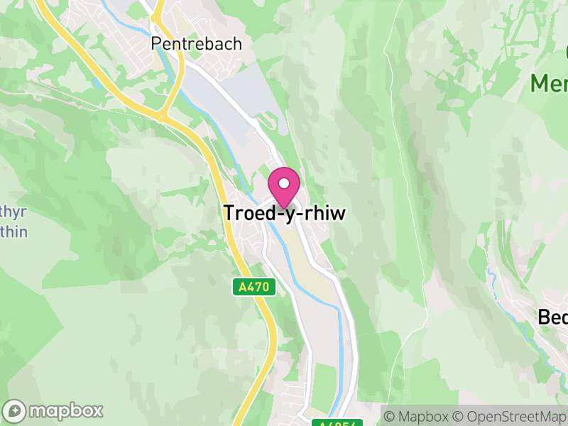 Map of Troed-y-rhiw, Merthyr Tydfil