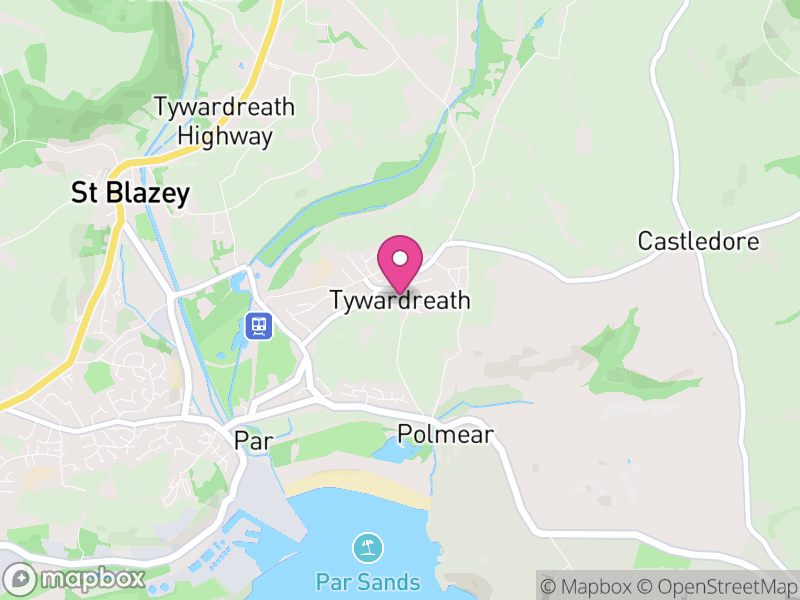 Map of Tywardreath and Par, Cornwall