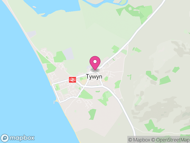 Map of Tywyn, Gwynedd