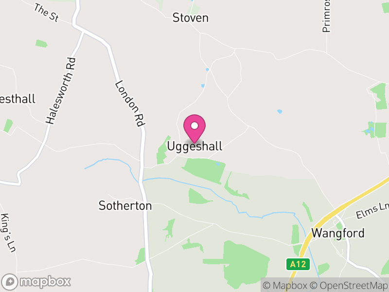 Map of Uggeshall, East Suffolk