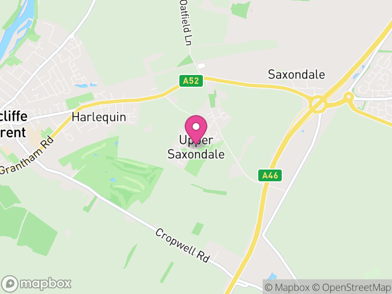 Map of Upper Saxondale, Rushcliffe