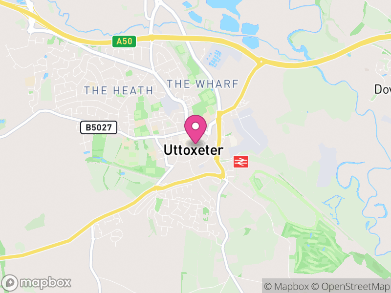Map of Uttoxeter, East Staffordshire
