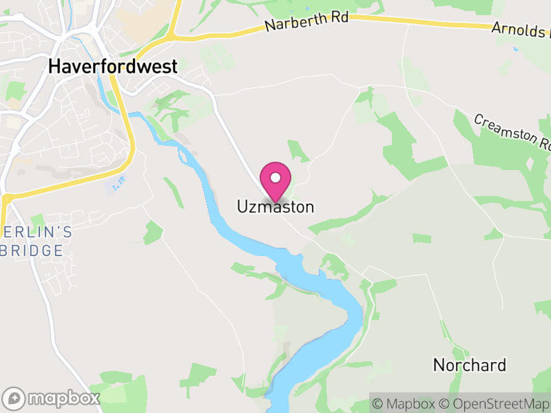 Map of Uzmaston, Boulston and Slebech
