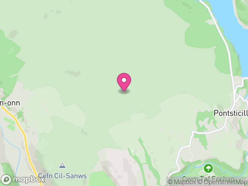 Map of Vaynor, Merthyr Tydfil