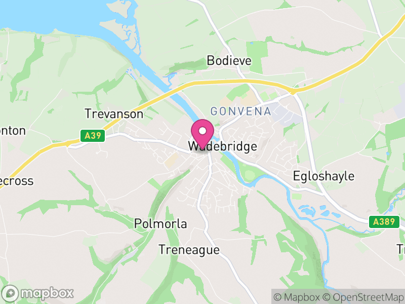 Map of Wadebridge, Cornwall