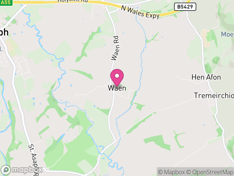 Map of Waen, Denbighshire
