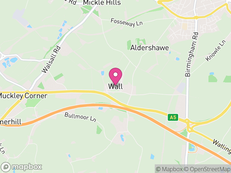 Map of Wall, Lichfield