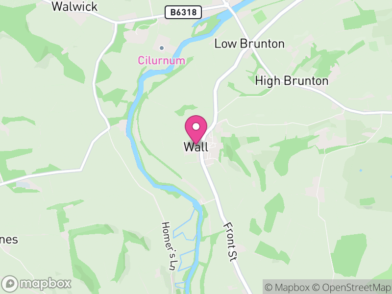 Map of Wall, Northumberland