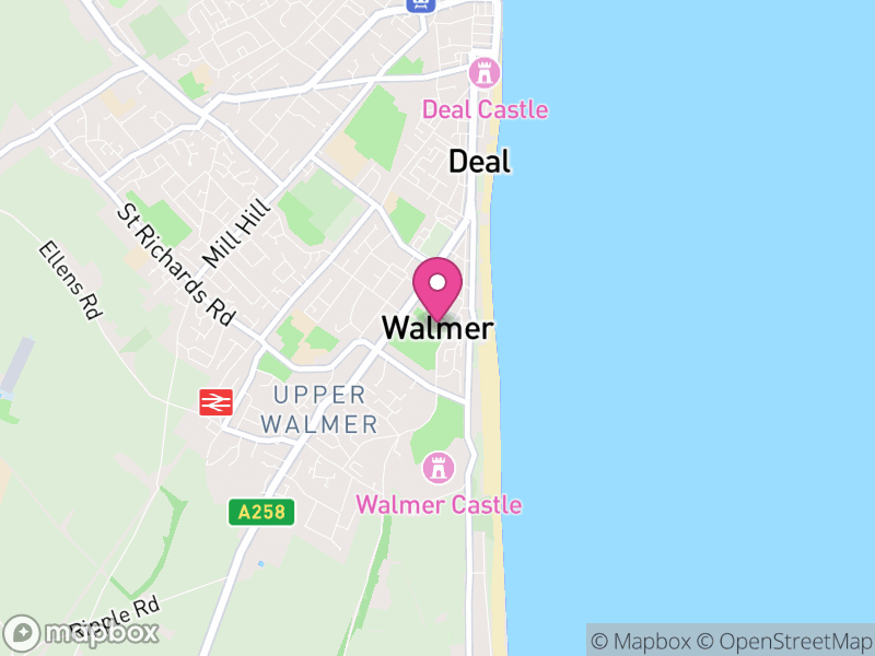 Map of Walmer, Dover