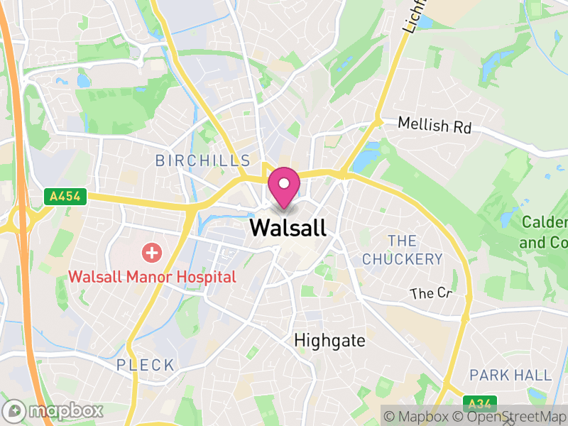 Map of Walsall, West Midlands
