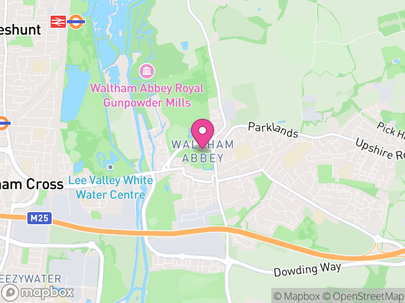 Map of Waltham Abbey, Epping Forest