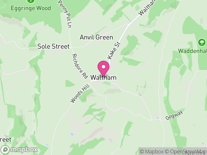 Map of Waltham, Canterbury