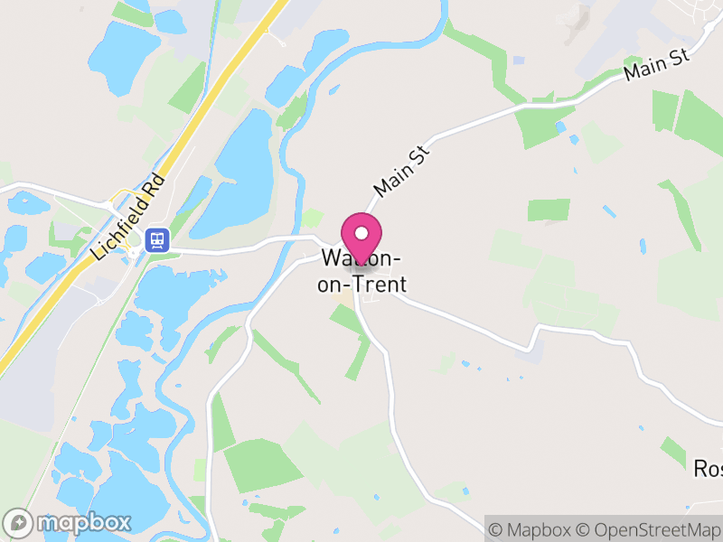 Map of Walton upon Trent, South Derbyshire