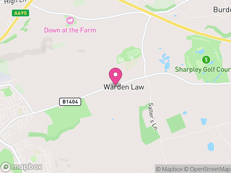 Map of Warden Law, Sunderland