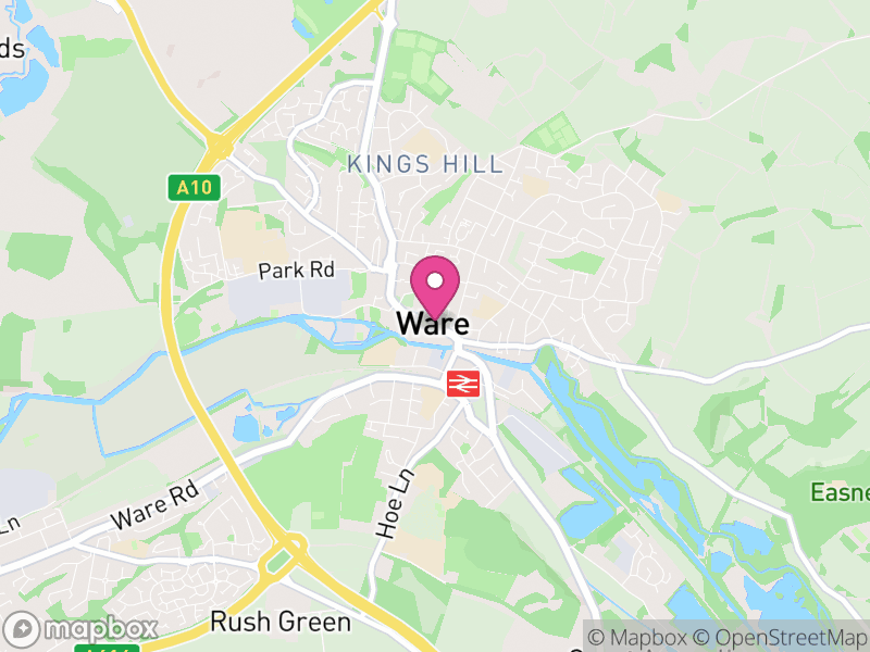 Map of Ware, East Hertfordshire