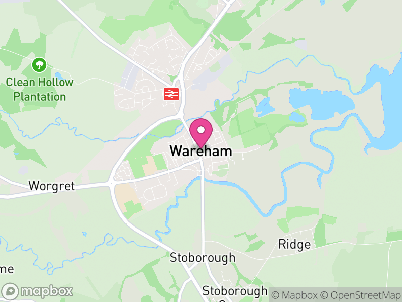 Map of Wareham Town, Dorset