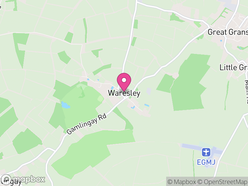 Map of Waresley-cum-Tetworth, Huntingdonshire