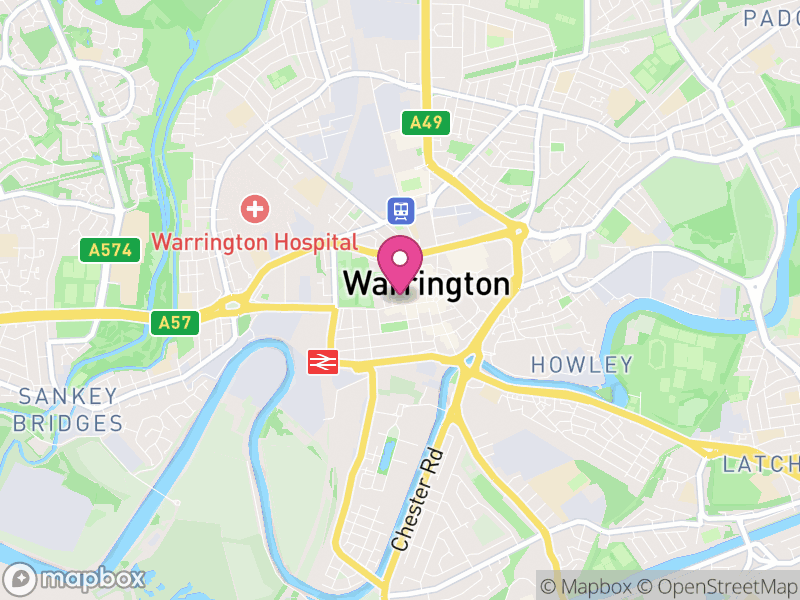 Map of Warrington, England