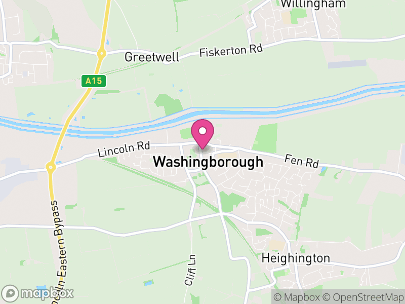 Map of Washingborough, North Kesteven