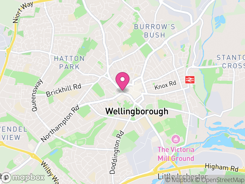 Map of Wellingborough, North Northamptonshire