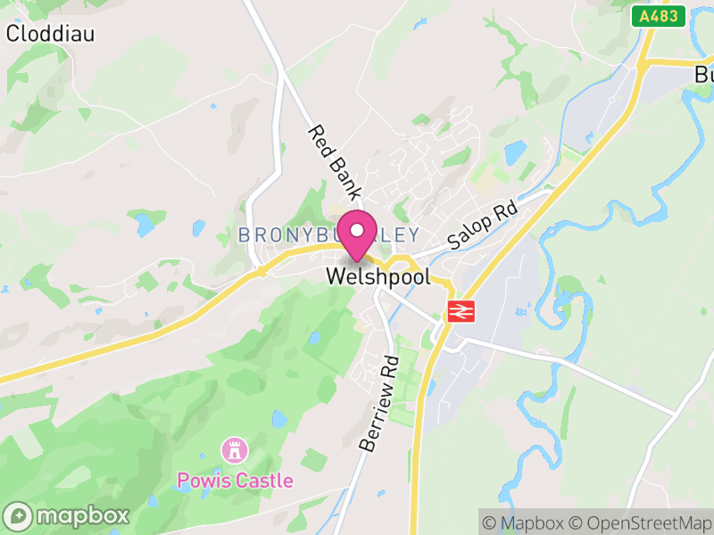 Map of Welshpool, Powys