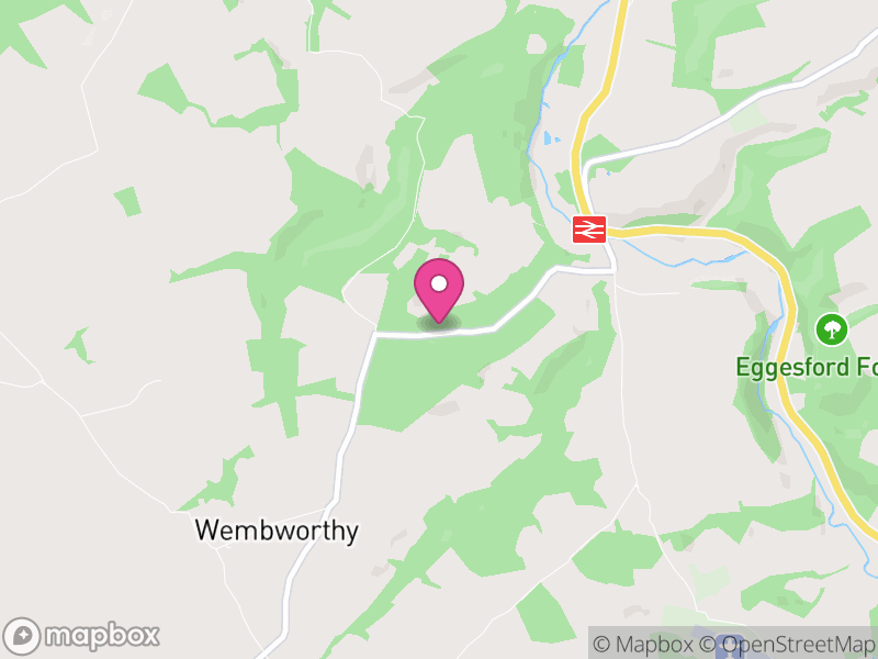Map of Wembworthy, Mid Devon