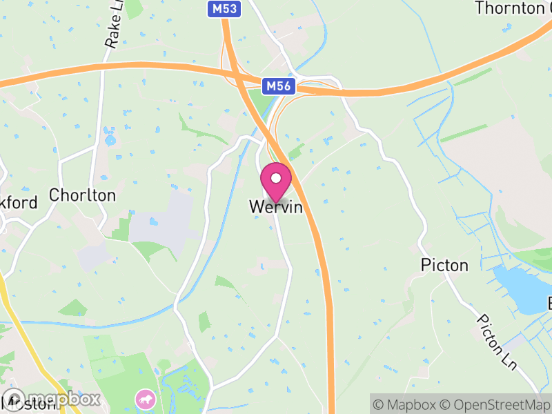 Map of Wervin, Cheshire West and Chester
