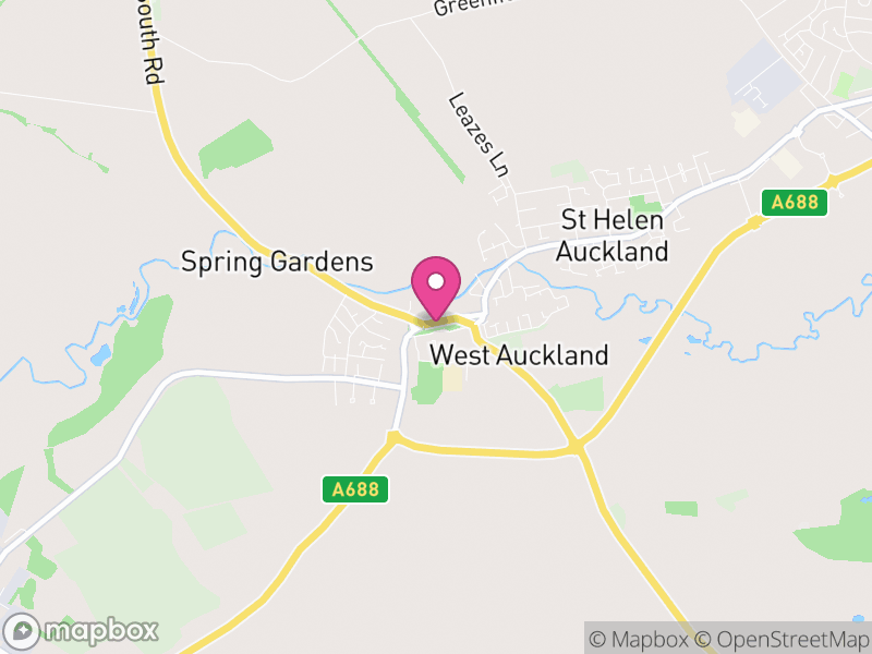 Map of West Auckland, County Durham