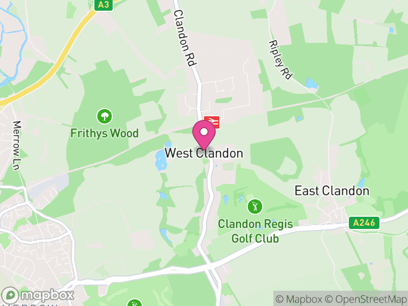 Map of West Clandon, Guildford