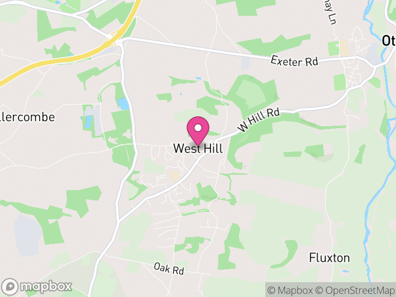 Map of West Hill, East Devon