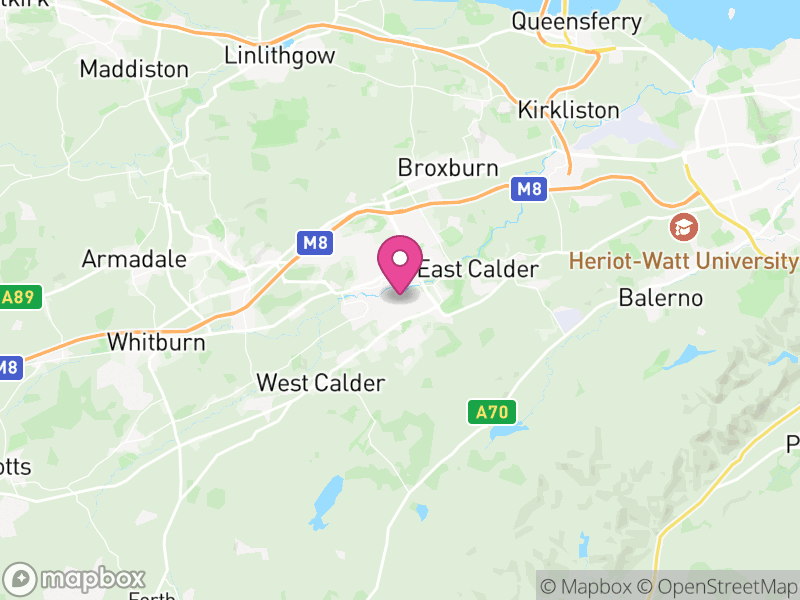 Map of West Lothian, Scotland