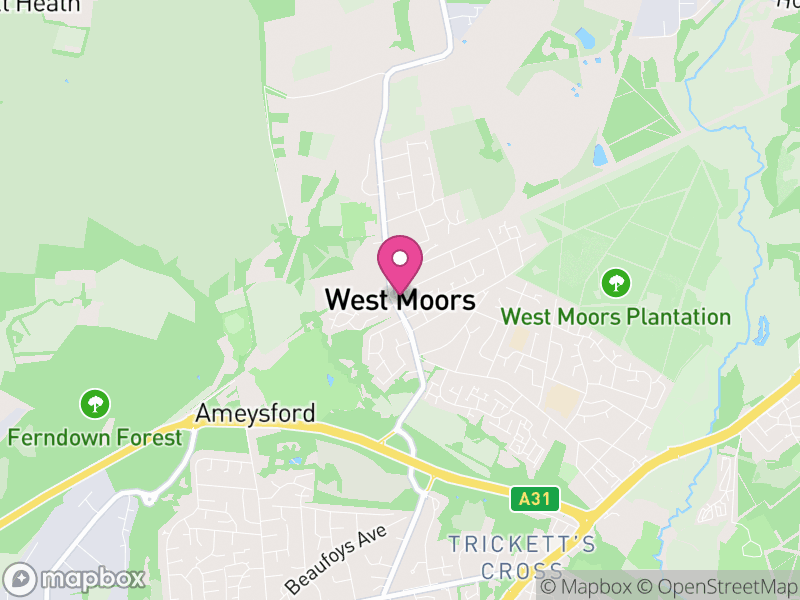 Map of West Moors, Dorset