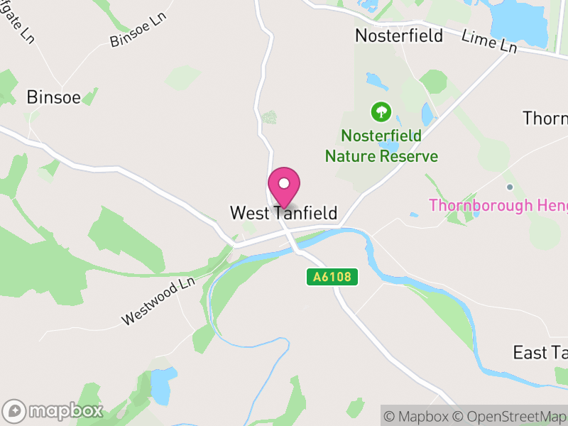 Map of West Tanfield, North Yorkshire