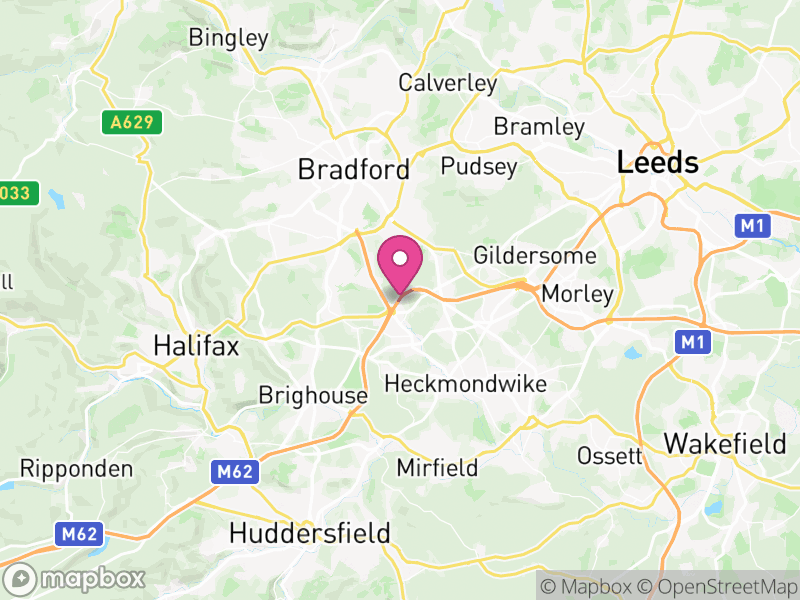 Map of West Yorkshire, England