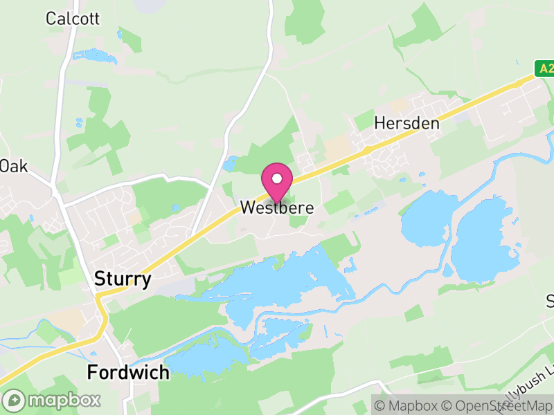 Map of Westbere, Canterbury