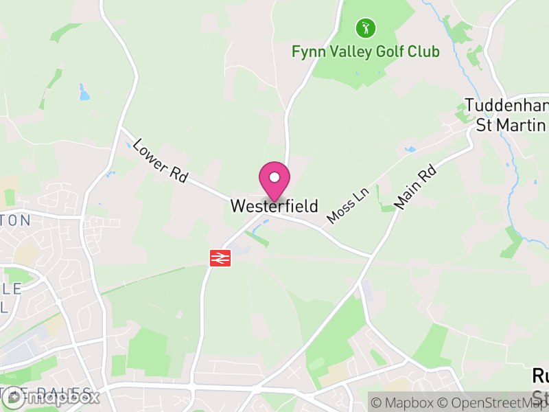 Map of Westerfield, East Suffolk